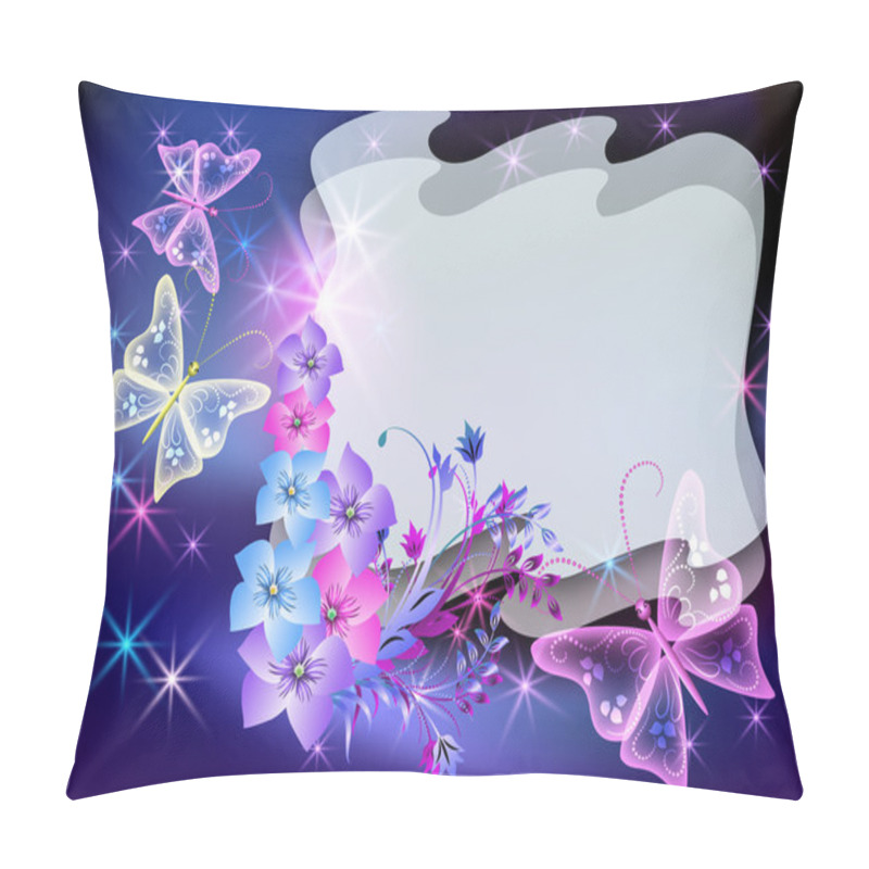 Personality  Glowing Transparent Flowers, Stars And Butterfly Pillow Covers