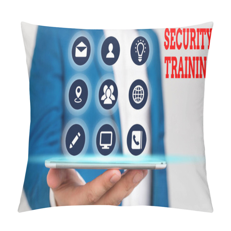 Personality  Handwriting Text Writing Security Training. Concept Meaning Providing Security Awareness Training For End Users. Pillow Covers