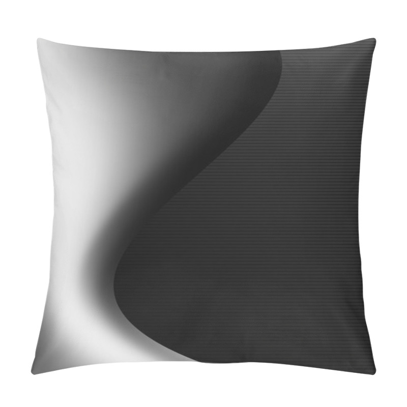 Personality  Dynamic Chrome Wave Over Gray Lines Background Pillow Covers