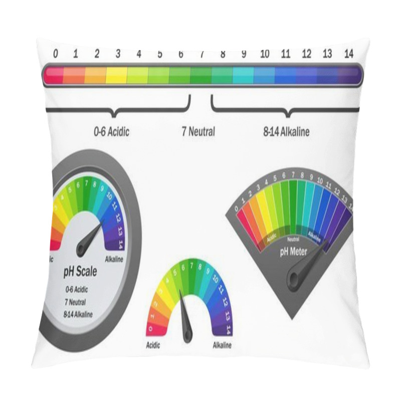 Personality  PH Meter Checking Acidity Level, Vector Illustration Pillow Covers