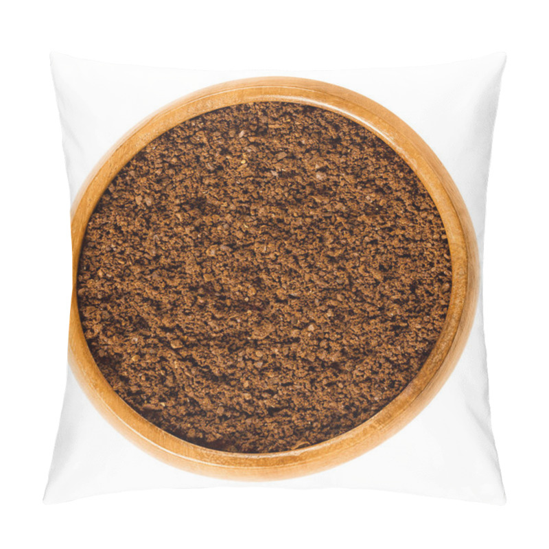 Personality  Fresh Coffee Powder In Wooden Bowl Pillow Covers