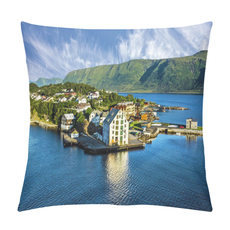 Personality   Alesund, Norway. Sea View On Houses On The Island, Norway Pillow Covers