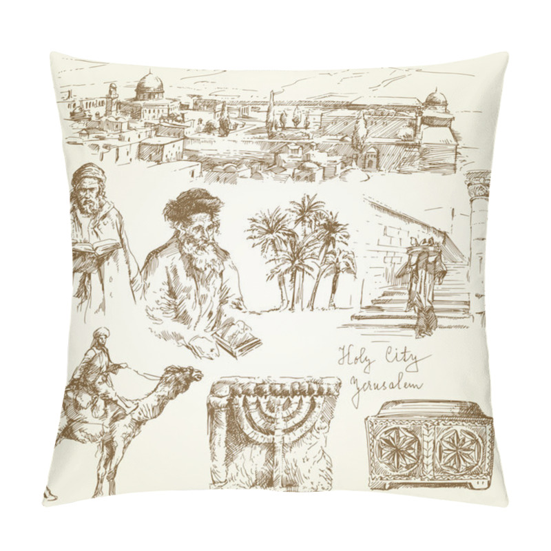 Personality  Jerusalem - Hand Drawn Set Pillow Covers