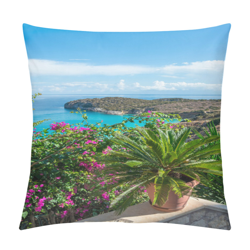 Personality  Sea View From The Terrace Flower. Pillow Covers