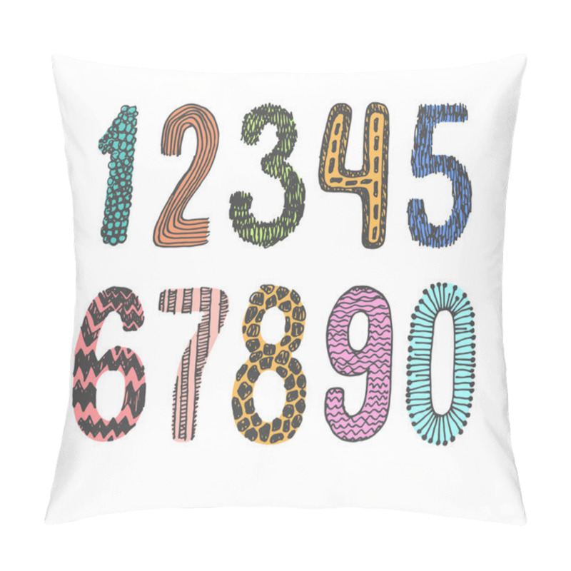 Personality  Doodle Numbers Set Pillow Covers