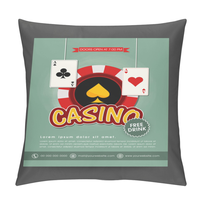 Personality  Flyer Or Template For Casino. Pillow Covers