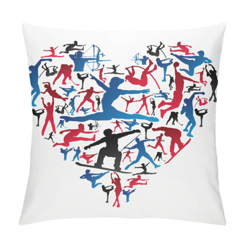 Personality  Sports Silhouettes Heart Pillow Covers