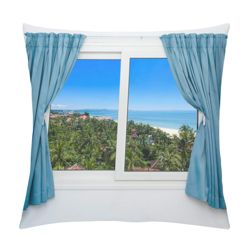 Personality  View From The Hotel Window Resort Tropics Sea Coast Pillow Covers