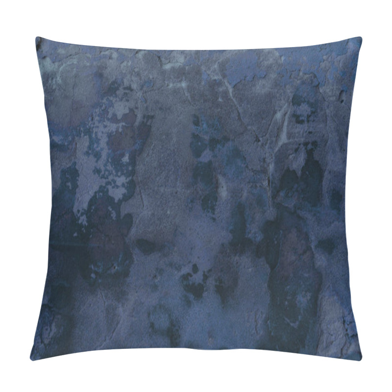 Personality  Full Frame View Of Dark Blue Cracked Wall Textured Background     Pillow Covers