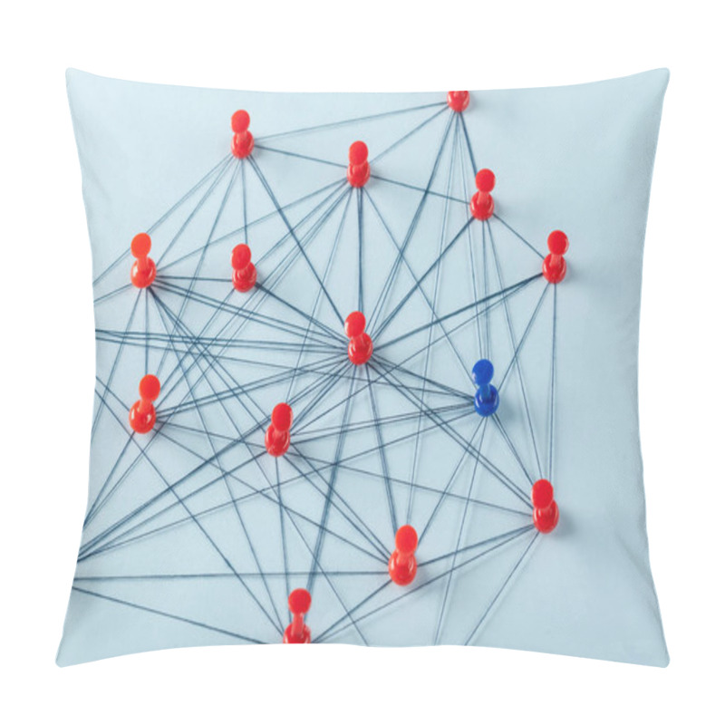 Personality  Network With Pins Concept, Close Up Pillow Covers