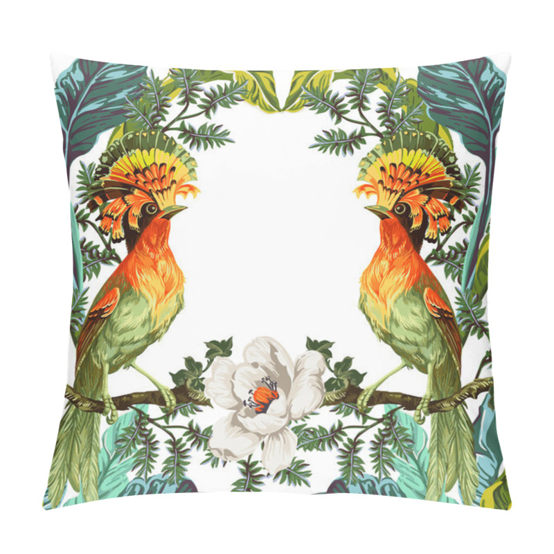 Personality  Bird Of Paradise And Exotic Flowers  Pillow Covers