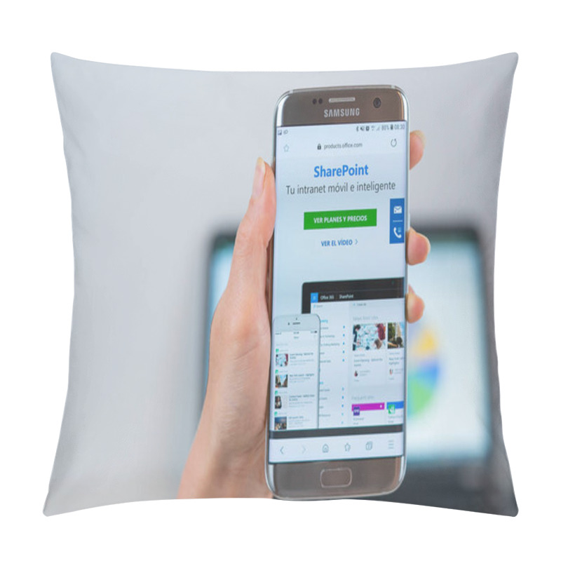 Personality  SharePoint Web Site Opened On The Mobile  Pillow Covers