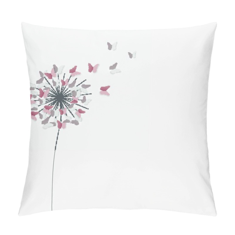 Personality  Abstract Paper Cut Out Butterfly Flower Background. Vector Illustration EPS10 Pillow Covers