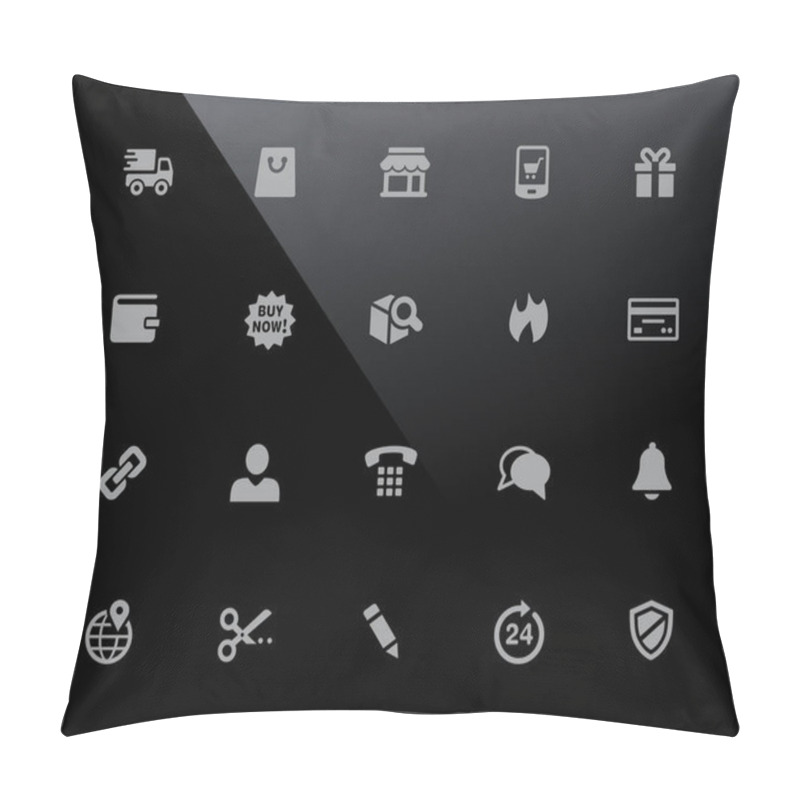 Personality  E-Shopping Icons // 32px Series - Vector Icons Adjusted To Work In A 32 Pixel Grid. Pillow Covers