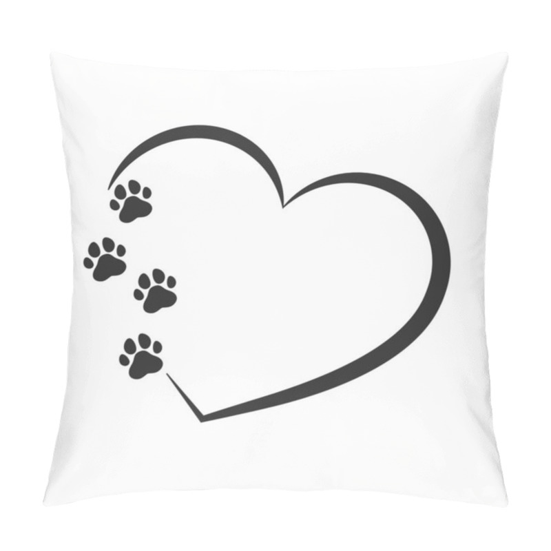 Personality  Vector Design Loves Dogs. Heart, Bone And Floating Dog Feet For Pet Supplies Stores. Pillow Covers