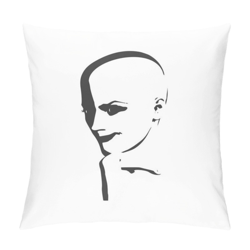 Personality  Silhouette Of A Female Head. Pillow Covers