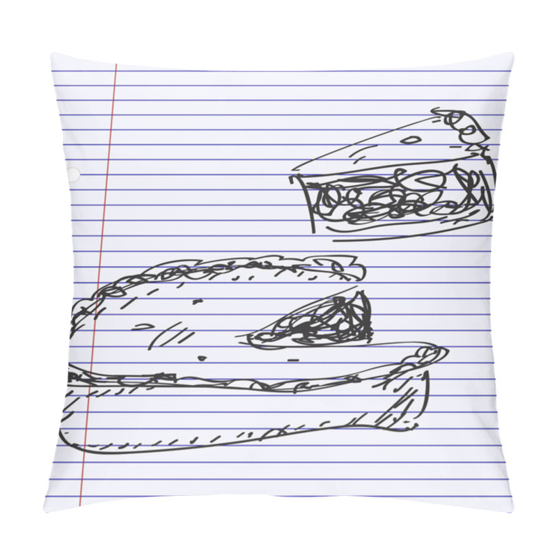 Personality  Simple Doodle Of A Pie Pillow Covers