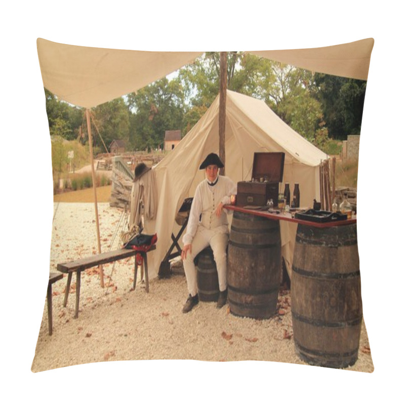 Personality  YORKTOWN, VA- OCTOBER 7: Historical Reenactors At The American Revolution Museum At Yorktown Help Provide A Fuller Understanding Of The American Colonial Experience October 7, 2017 In Yorktown, VA Pillow Covers