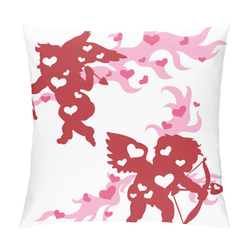 Personality  Vector Set Of Cupids' Silhouettes Pillow Covers