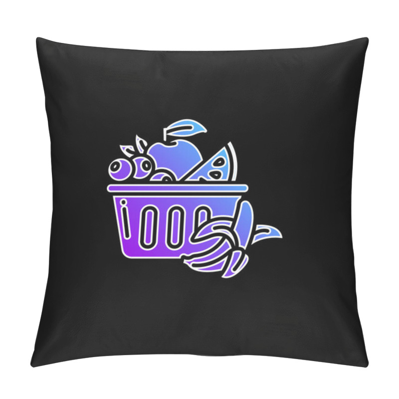 Personality  Basket Blue Gradient Vector Icon Pillow Covers