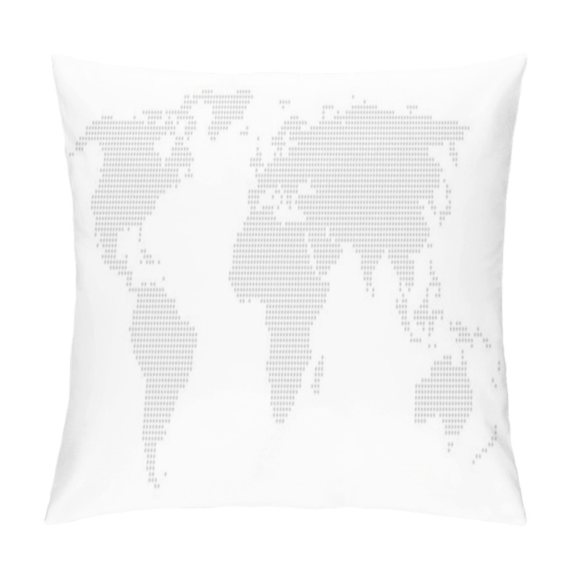 Personality  World Map With Grey Dots Pillow Covers