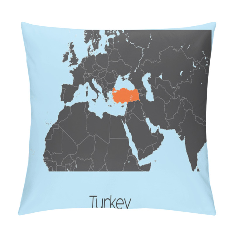 Personality  Illustrated Country Shape Of Turkey Pillow Covers