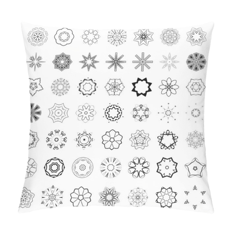 Personality  Vector Set Of Abstract Floral And Circular Patterns. Mandalas. Japanese Emblems. Flowers. Seal. Pillow Covers