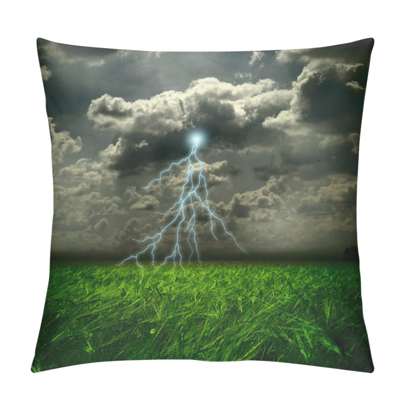 Personality  The Wheat Field And Storm With Lightnings Pillow Covers