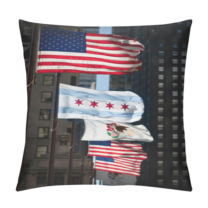 Personality  Municipal Flag Of The City Of Chicago And Illinois USA Pillow Covers