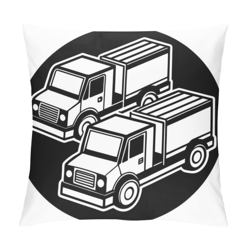 Personality  Cartoon Delivery Truck Illustration Pillow Covers