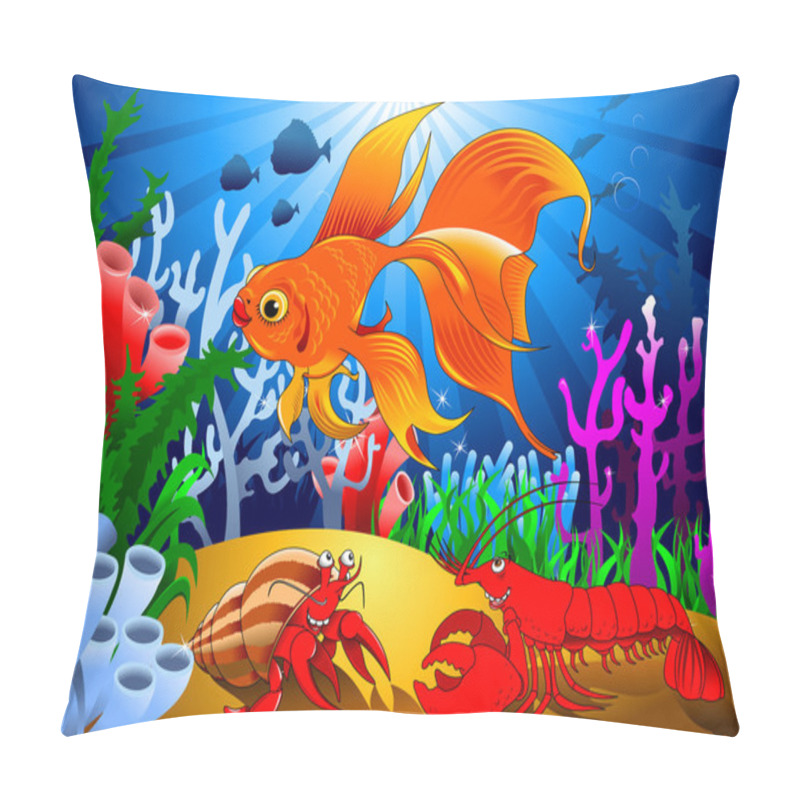 Personality  Crabs And Goldfish Underwater Pillow Covers