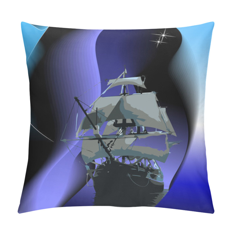 Personality  Cover For Brochure With Old Sailing Vessel Pillow Covers