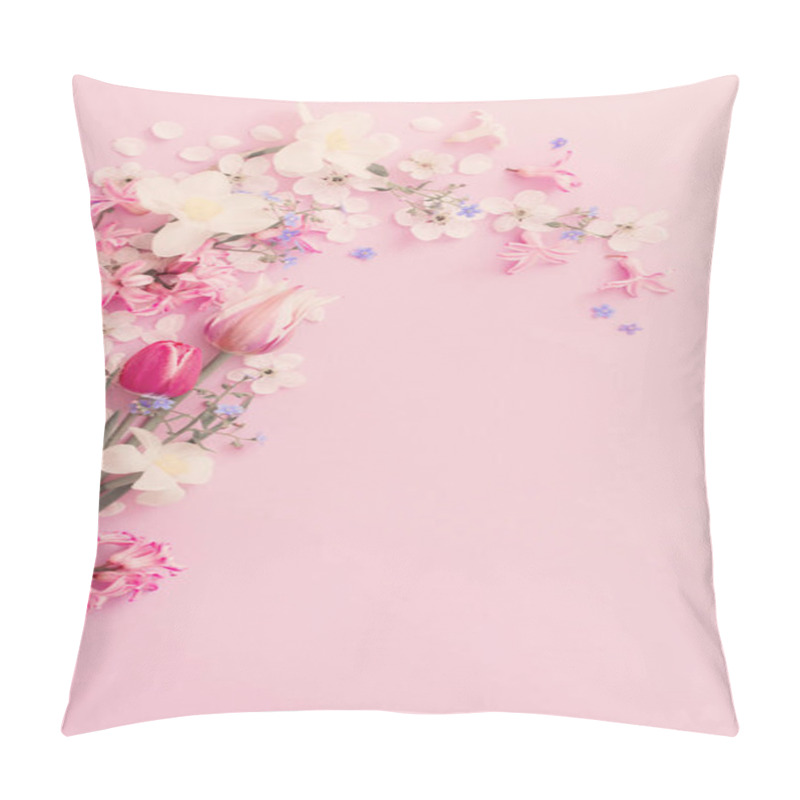 Personality  Beautiful Spring Flowers On Paper Background Pillow Covers