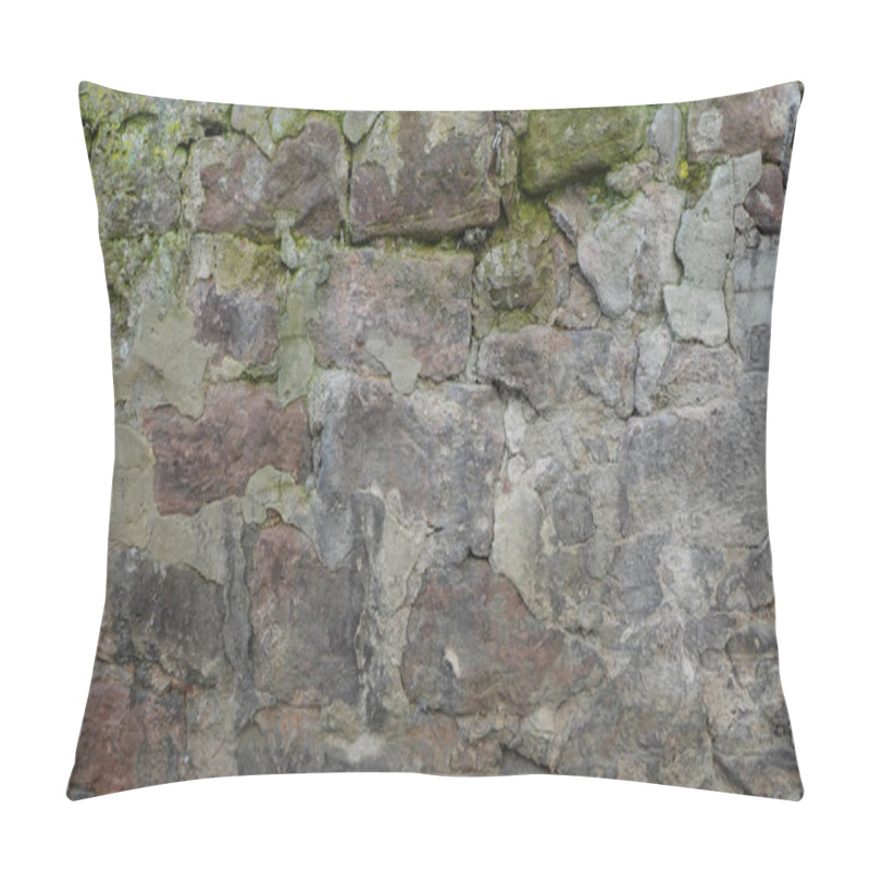 Personality  The Ancient Stone Wall Showcases A Blend Of Geology And History, Revealing Layers Of Time Through Its Unique Textures. Weathered Stones Display Various Tones, From Muted Grays To Subtle Browns, Highlighting The Craftsmanship Of The Age. Moss And Lich Pillow Covers