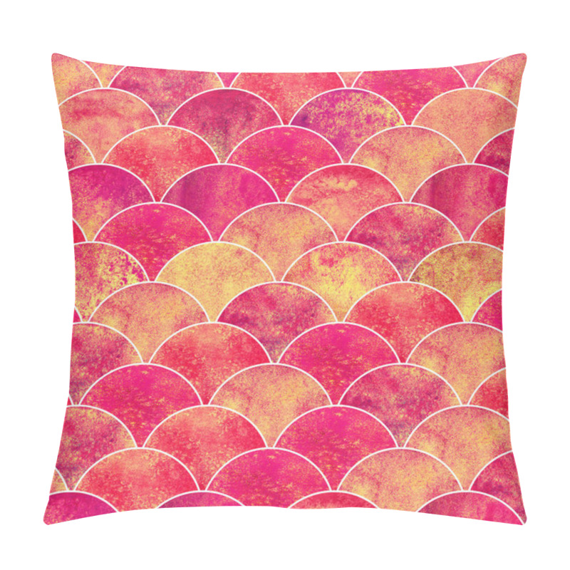 Personality  Fish Scale Wave Japanese Seamless Pattern Pillow Covers