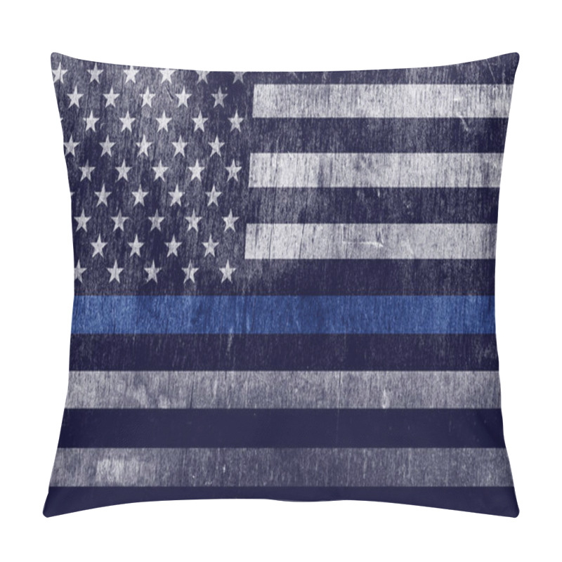 Personality  Aged Textured Police Support Flag Background Pillow Covers