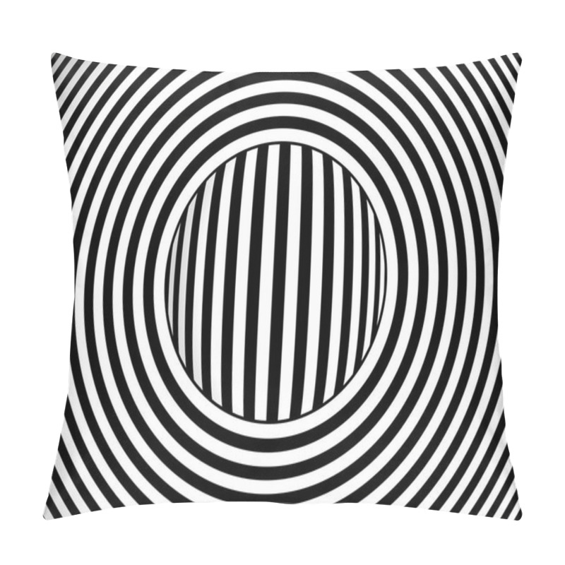 Personality  Background Monochrome Stripes Black And White Radial In The Cent Pillow Covers