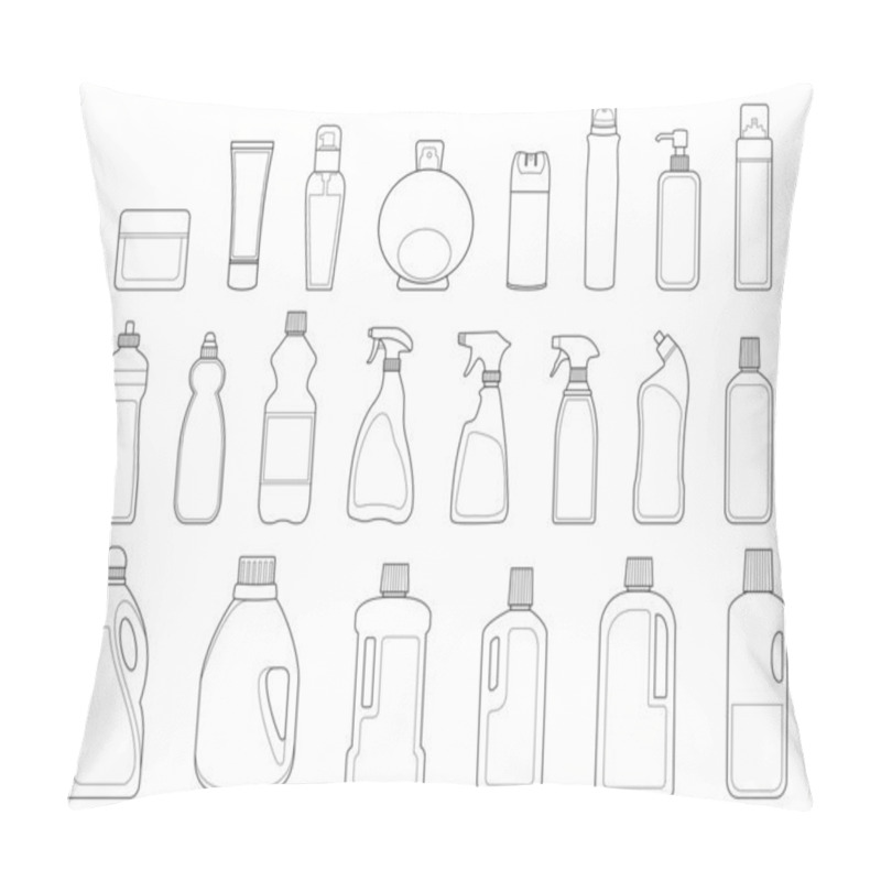 Personality  Detergents And Toiletries Bottles Icon Set Pillow Covers