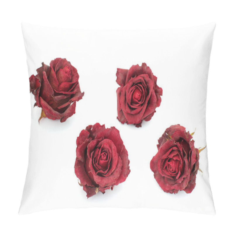 Personality  Dried Roses On A White Background Pillow Covers