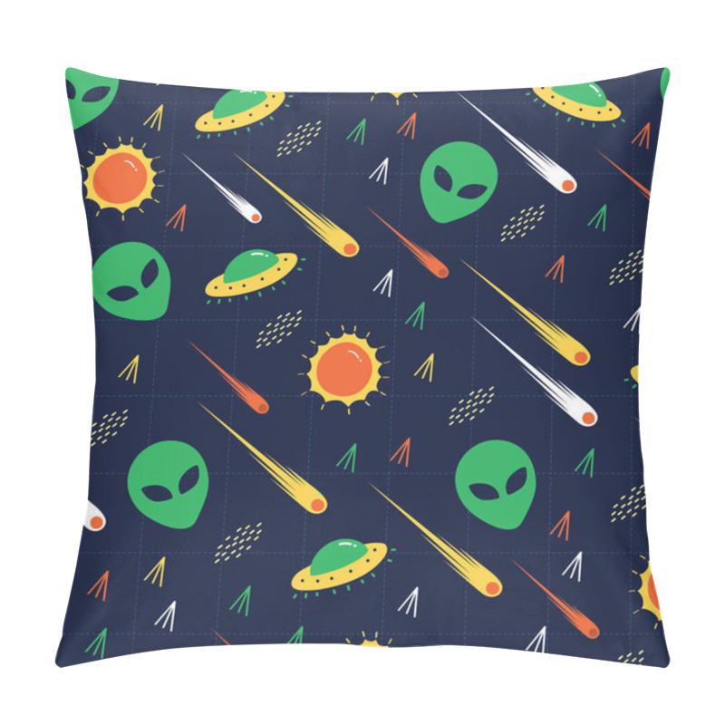 Personality  Alien, Ufo, Comet Invasion Star Wars. A Playful, Modern, And Flexible Pattern For Brand Who Has Cute And Fun Style. Repeated Pattern. Happy, Bright, And Magical Mood. Pillow Covers