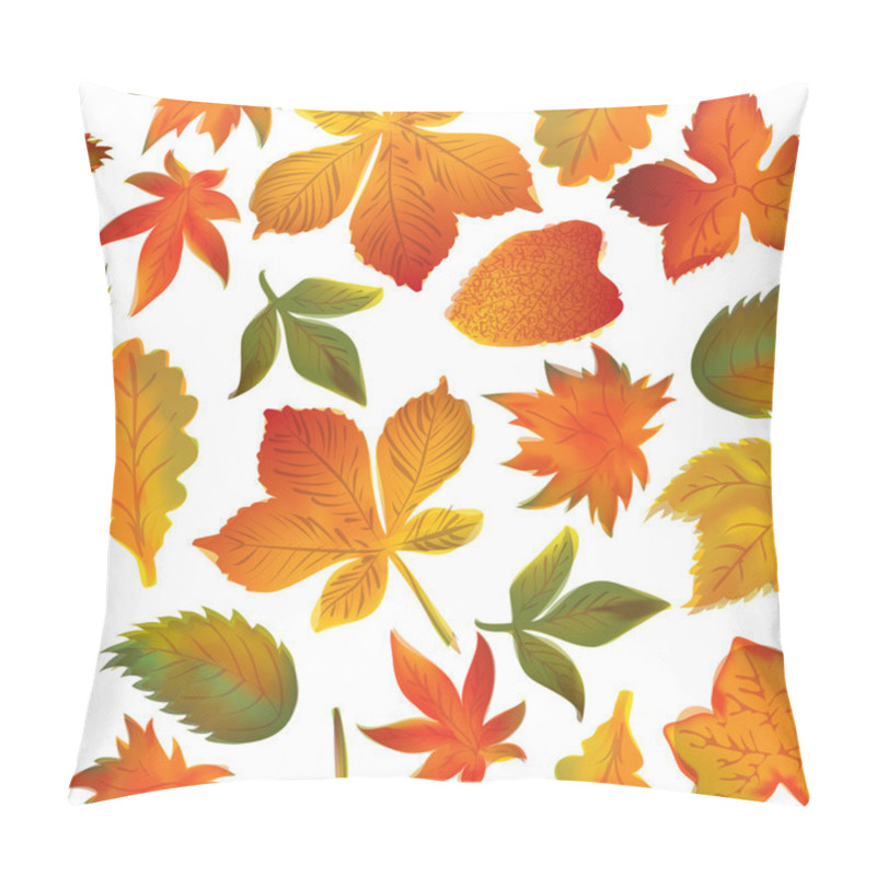 Personality  Seamless Pattern Of Autumn Leaves Vector Pillow Covers