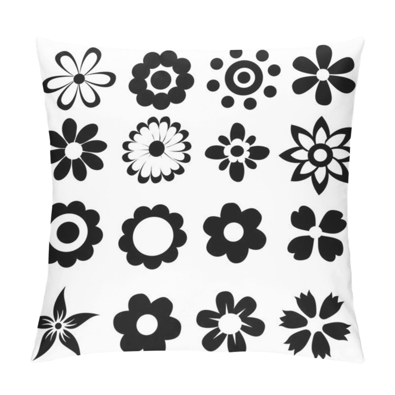 Personality  Silhouettes Of Simple Vector Flowers Pillow Covers