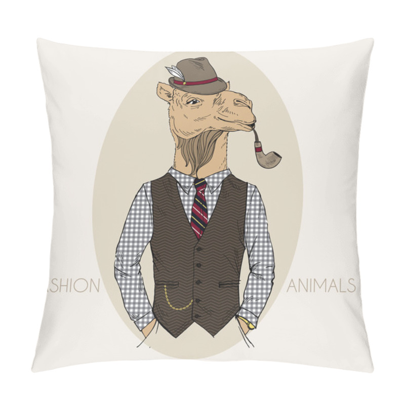 Personality  Hand Drawn Fashion Illustration Of Camel Pillow Covers