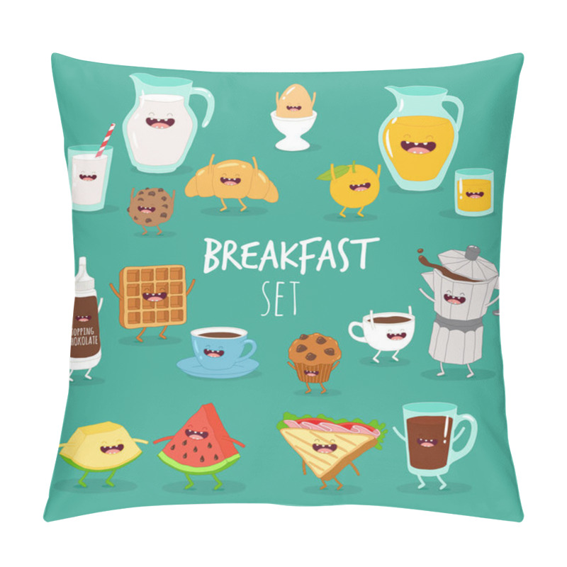 Personality  Breakfast Set   Vector Illustration  Pillow Covers