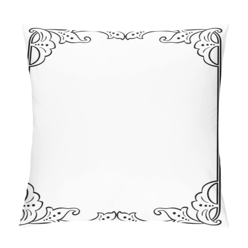 Personality  Calligraphy Penmanship Curly Baroque Frame Black Pillow Covers