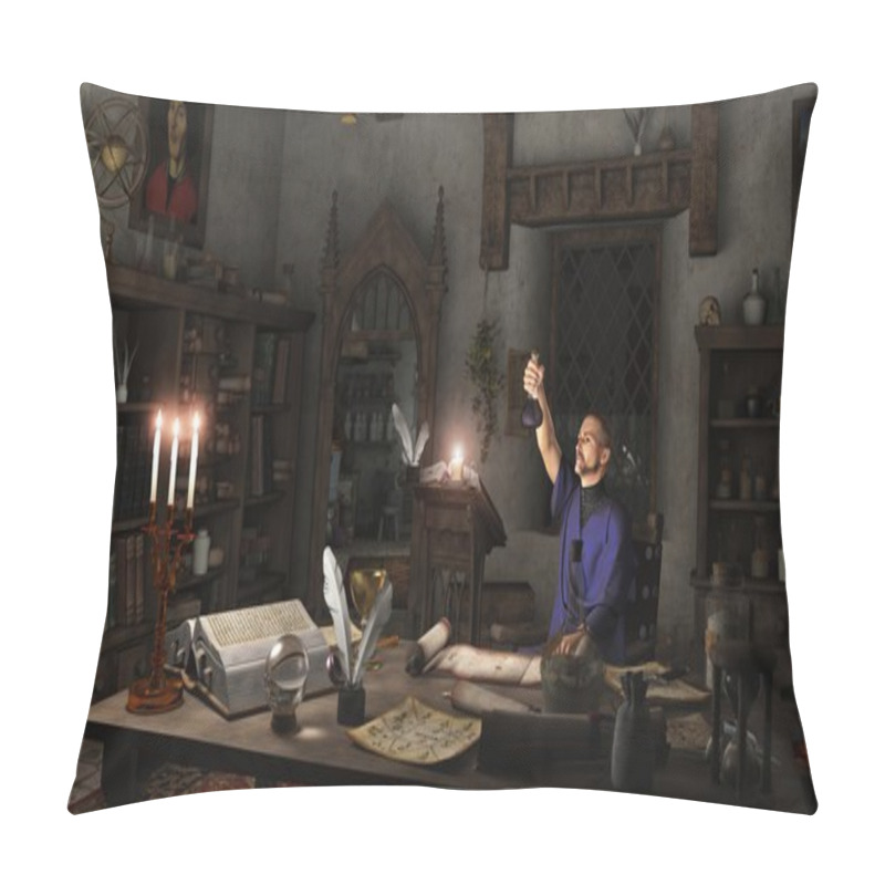 Personality  Alchemist In His Study Pillow Covers