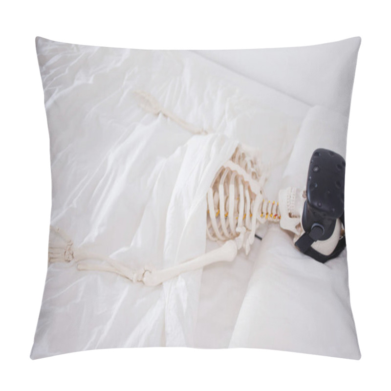 Personality  Virtual Reality And Digital Addiction, Death In The Matrix Concept. Pillow Covers