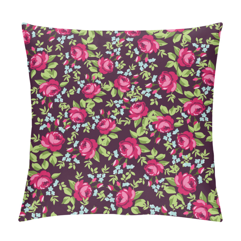 Personality  Seamless Floral Pattern With Little Red Roses Pillow Covers