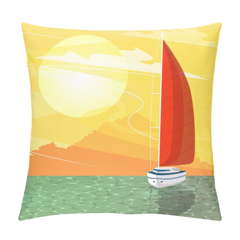 Personality  Sailing Ship Banner In Cartoon Style Pillow Covers