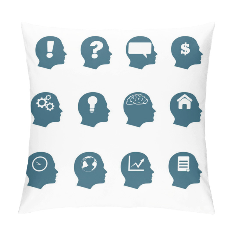 Personality  Human Mind Icons Style Flat Design Eps 10 Pillow Covers